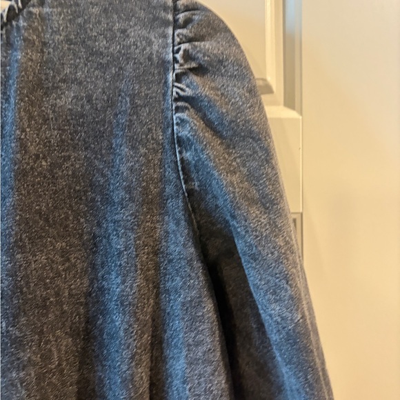 Idem Ditto Gray Washed Cottagecore Prairie Western MIDI Dress w/ Pockets M - Picture 4 of 16